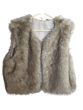 NWOT Faux Fur Vest in Gray